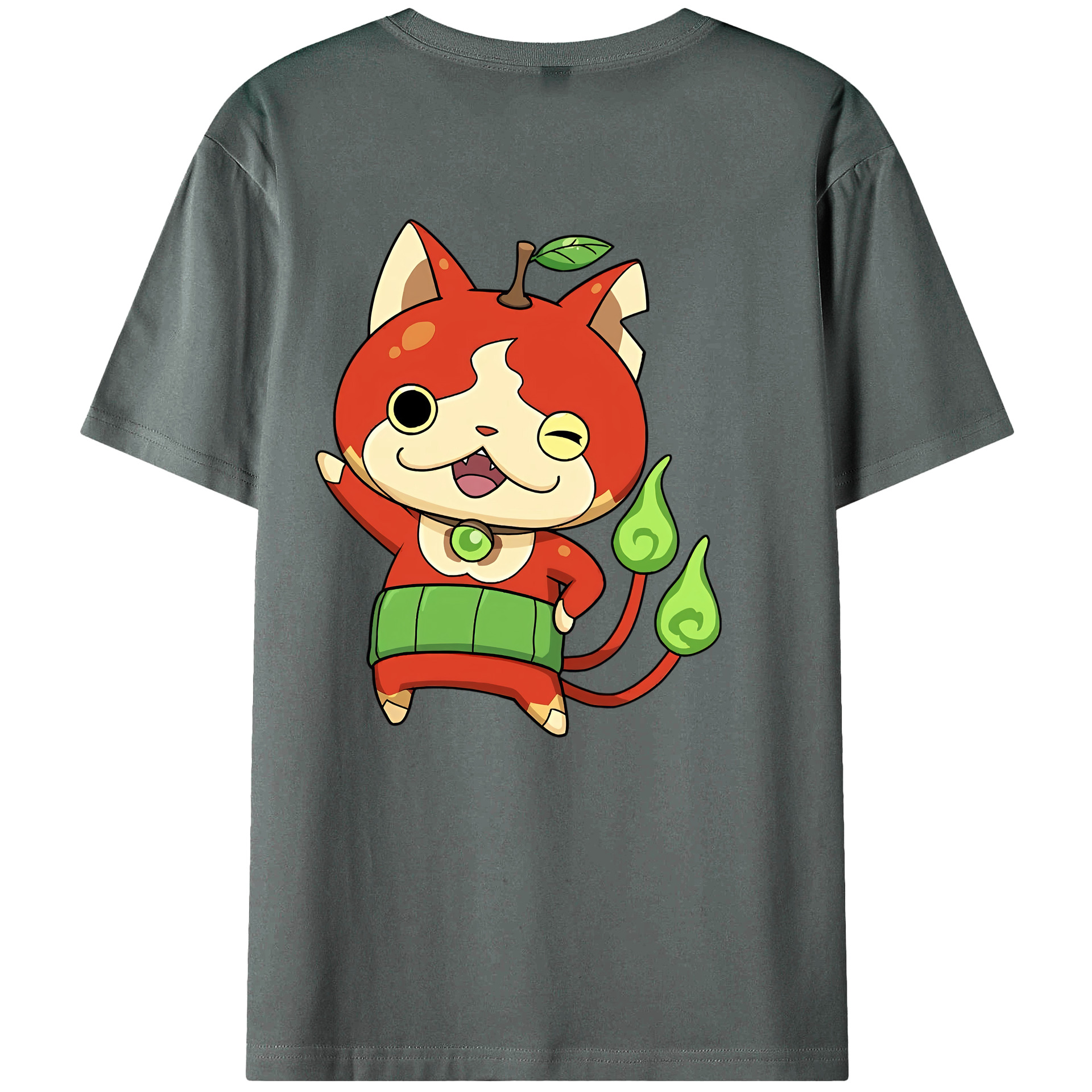 （画像用） 妖怪ウォッチ Yo-kai Watch 綿100％ メンズ半袖Tシャツ（バックプリント） 通気性